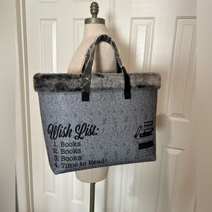 Barnes & Noble “Wishlist…Books” Felt and Fur Tote